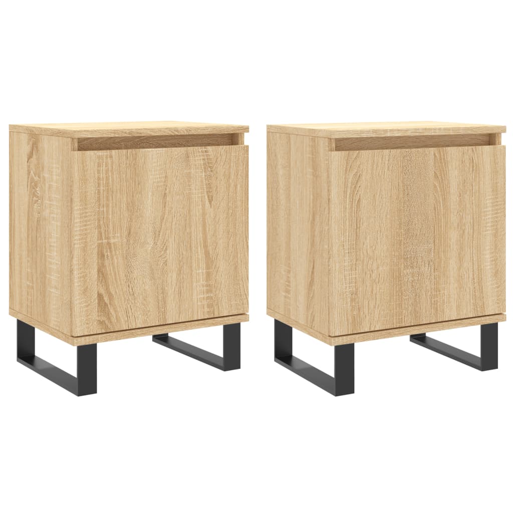 Nachtkastjes 2 st 40x30x50 cm bewerkt hout sonoma eikenkleurig is nu te koop bij PeponiXL, paradijselijk wonen!