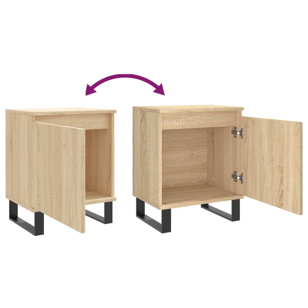 Nachtkastjes 2 st 40x30x50 cm bewerkt hout sonoma eikenkleurig is nu te koop bij PeponiXL, paradijselijk wonen!