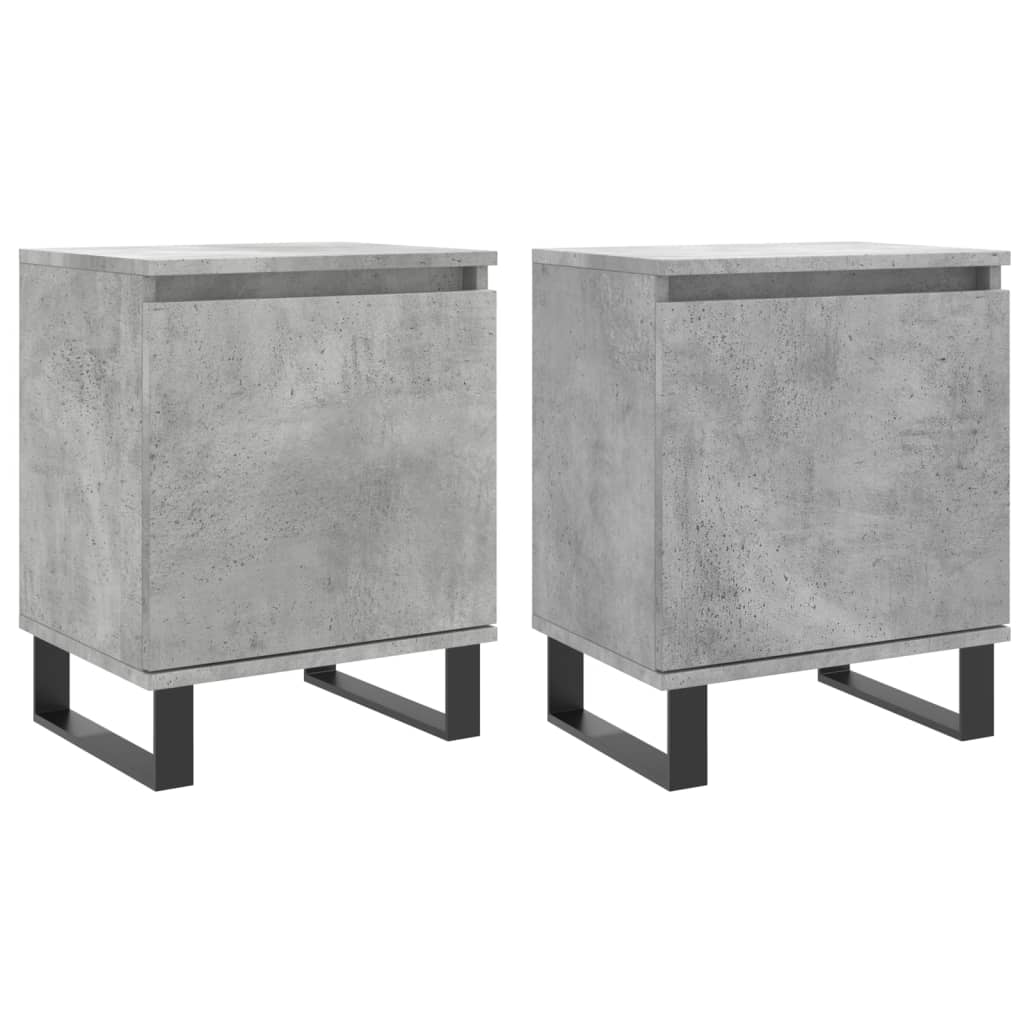 Nachtkastjes 2 st 40x30x50 cm bewerkt hout betongrijs is nu te koop bij PeponiXL, paradijselijk wonen!