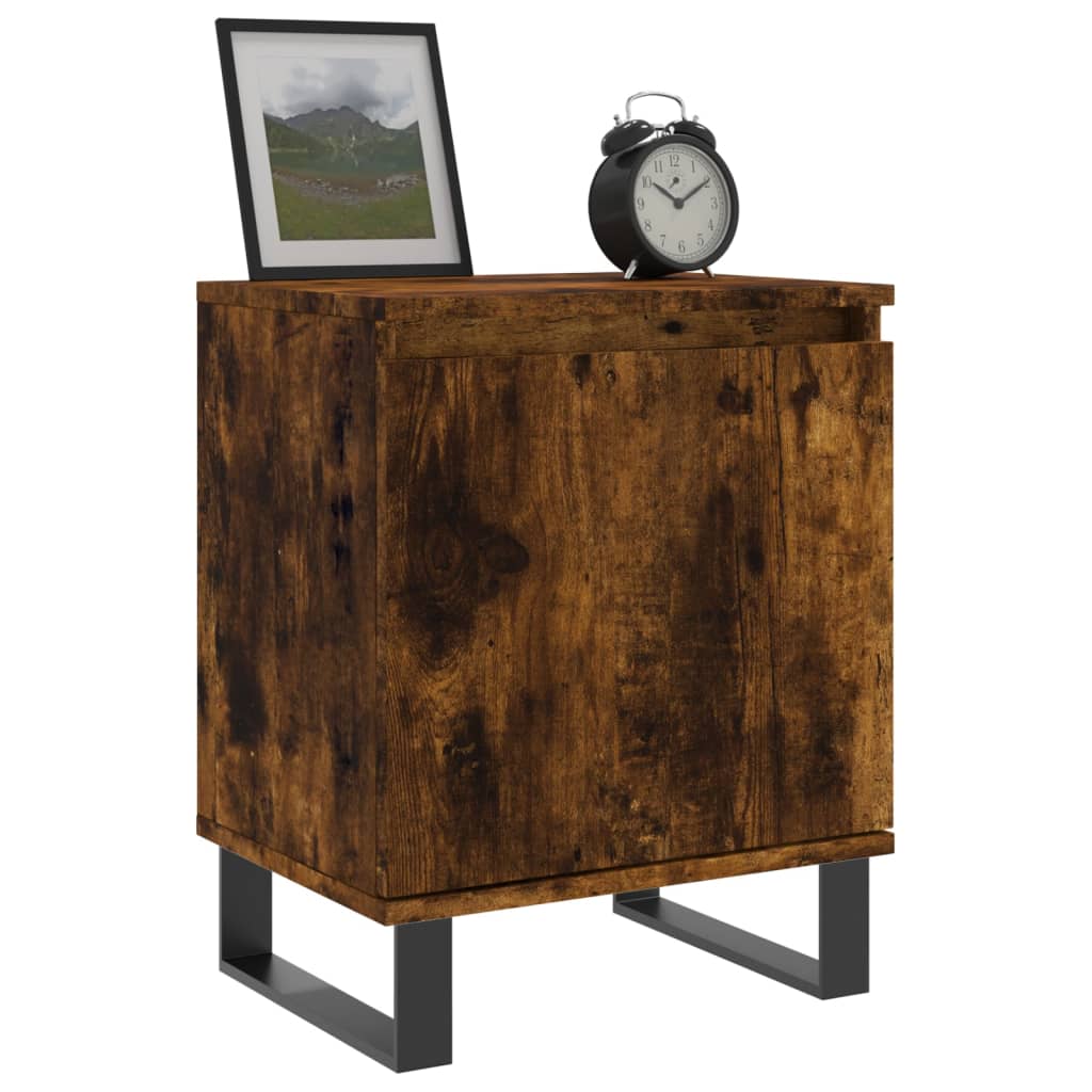 Nachtkastjes 2 st 40x30x50 cm bewerkt hout gerookt eikenkleurig is nu te koop bij PeponiXL, paradijselijk wonen!