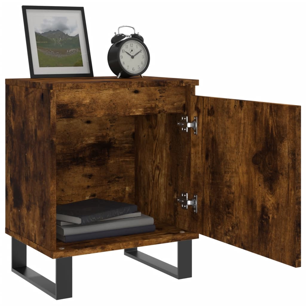 Nachtkastjes 2 st 40x30x50 cm bewerkt hout gerookt eikenkleurig is nu te koop bij PeponiXL, paradijselijk wonen!