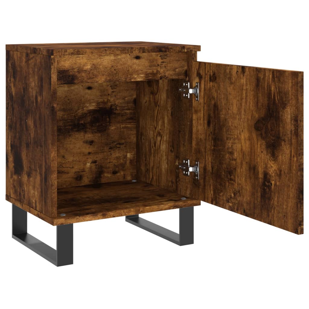 Nachtkastjes 2 st 40x30x50 cm bewerkt hout gerookt eikenkleurig is nu te koop bij PeponiXL, paradijselijk wonen!