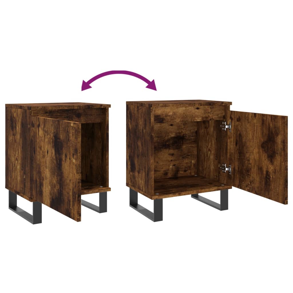 Nachtkastjes 2 st 40x30x50 cm bewerkt hout gerookt eikenkleurig is nu te koop bij PeponiXL, paradijselijk wonen!
