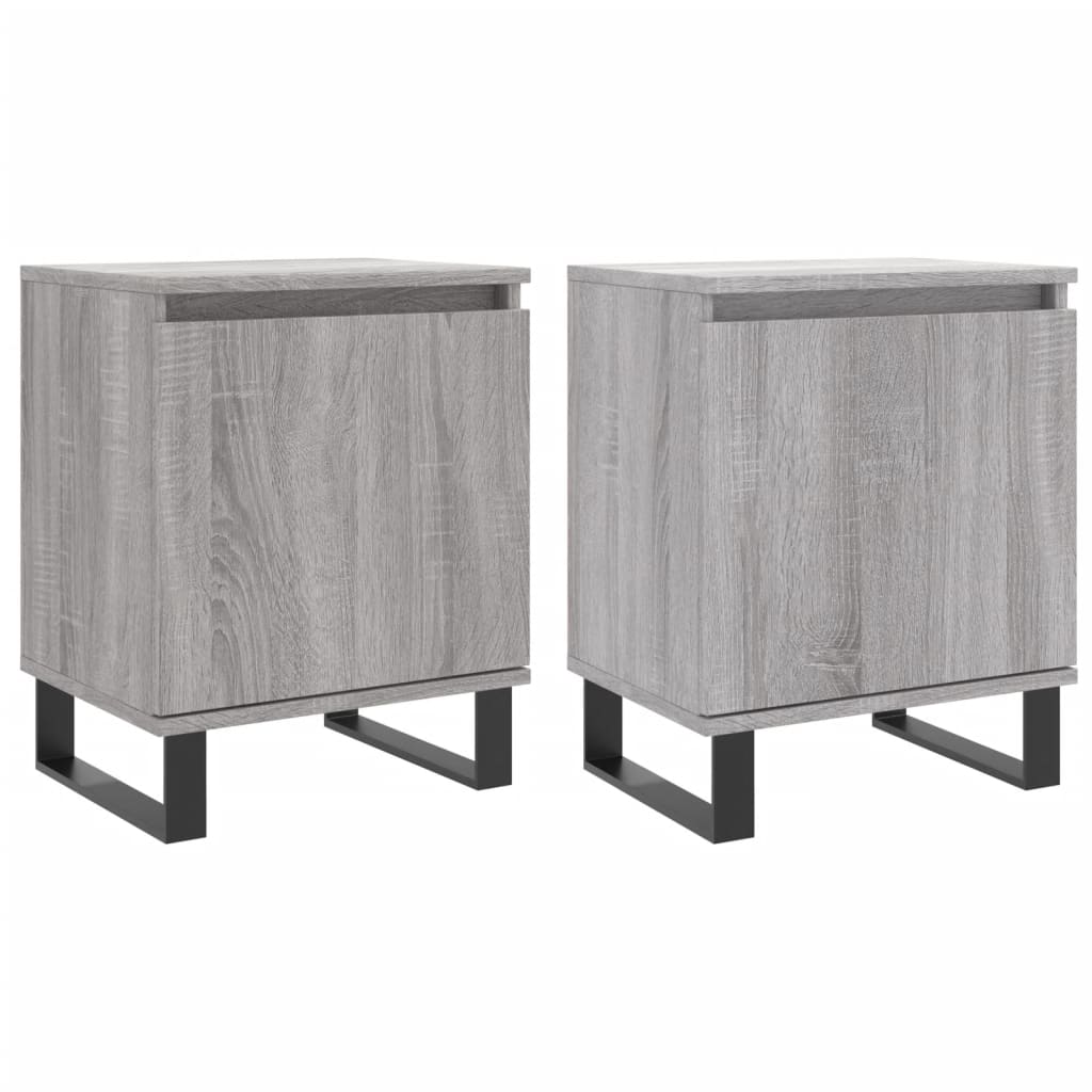 Nachtkastjes 2 st 40x30x50 cm bewerkt hout grijs sonoma eiken is nu te koop bij PeponiXL, paradijselijk wonen!