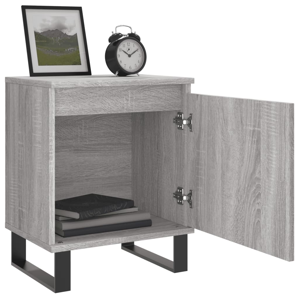 Nachtkastjes 2 st 40x30x50 cm bewerkt hout grijs sonoma eiken is nu te koop bij PeponiXL, paradijselijk wonen!