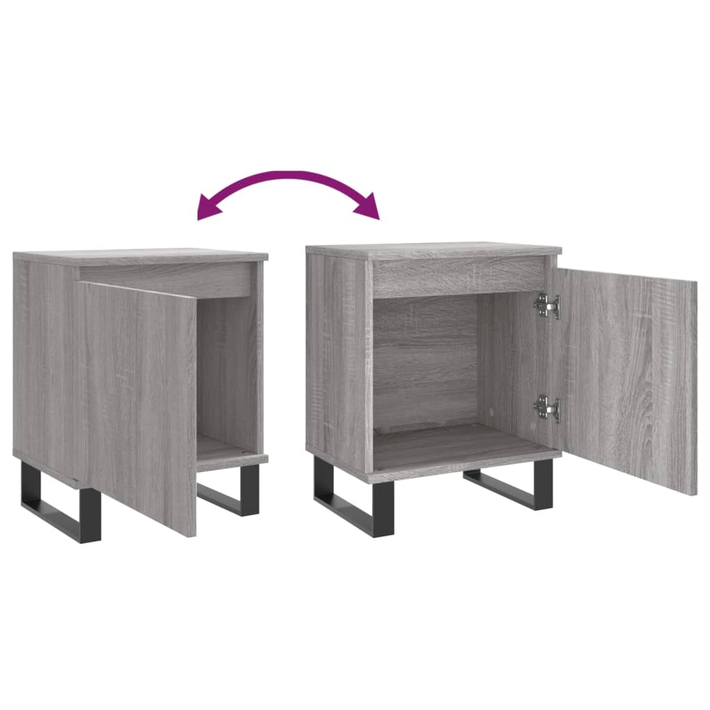 Nachtkastjes 2 st 40x30x50 cm bewerkt hout grijs sonoma eiken is nu te koop bij PeponiXL, paradijselijk wonen!