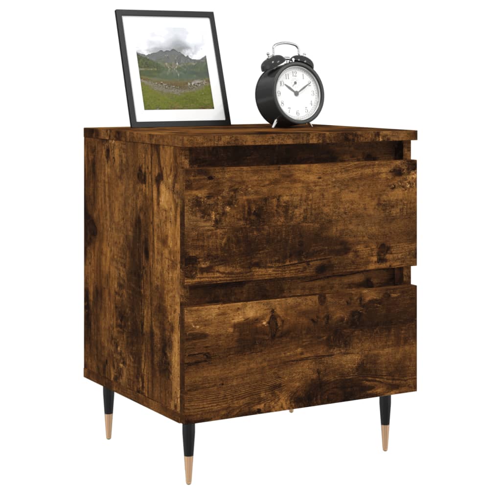 Nachtkastjes 2 st 40x35x50 cm bewerkt hout gerookt eikenkleurig is nu te koop bij PeponiXL, paradijselijk wonen!