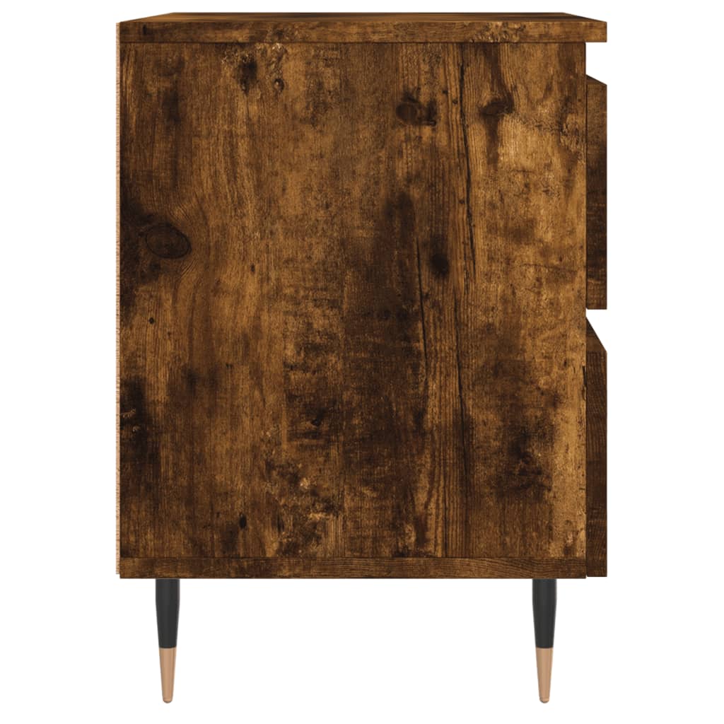 Nachtkastjes 2 st 40x35x50 cm bewerkt hout gerookt eikenkleurig is nu te koop bij PeponiXL, paradijselijk wonen!