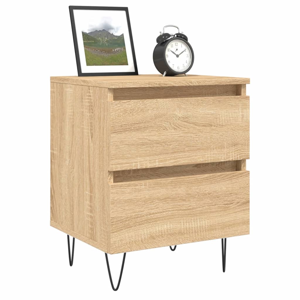 Nachtkastje 40x35x50 cm bewerkt hout sonoma eikenkleurig is nu te koop bij PeponiXL, paradijselijk wonen!