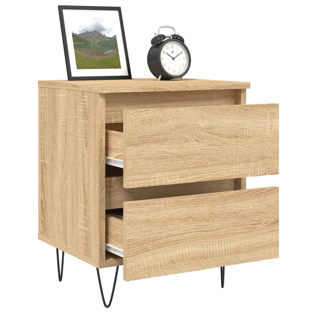Nachtkastje 40x35x50 cm bewerkt hout sonoma eikenkleurig is nu te koop bij PeponiXL, paradijselijk wonen!