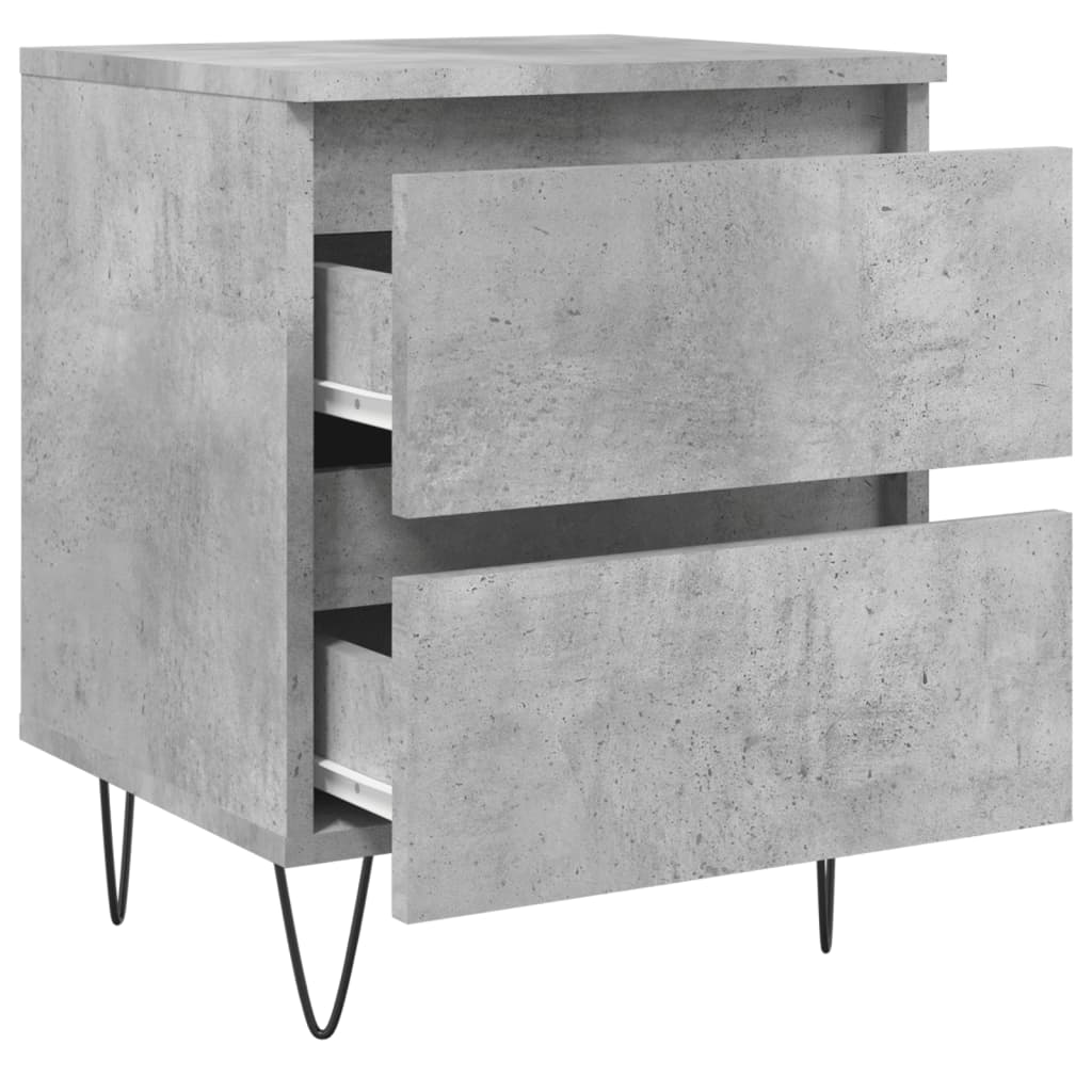 Nachtkastjes 2 st 40x35x50 cm bewerkt hout betongrijs is nu te koop bij PeponiXL, paradijselijk wonen!