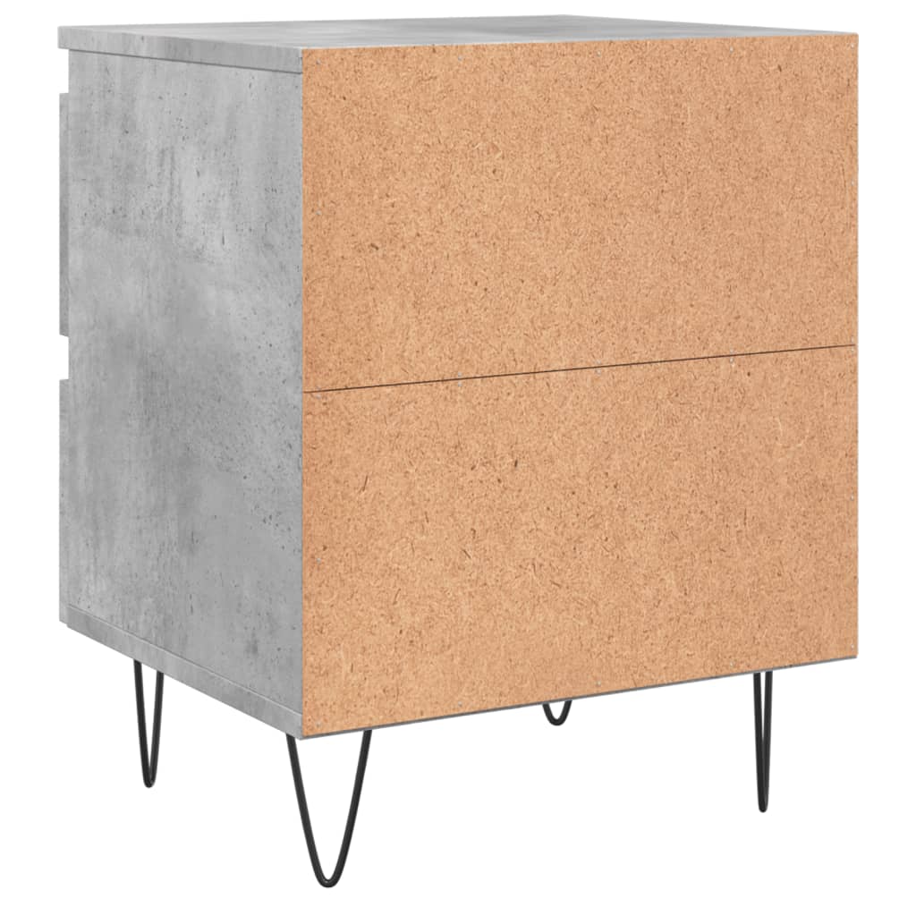 Nachtkastjes 2 st 40x35x50 cm bewerkt hout betongrijs is nu te koop bij PeponiXL, paradijselijk wonen!