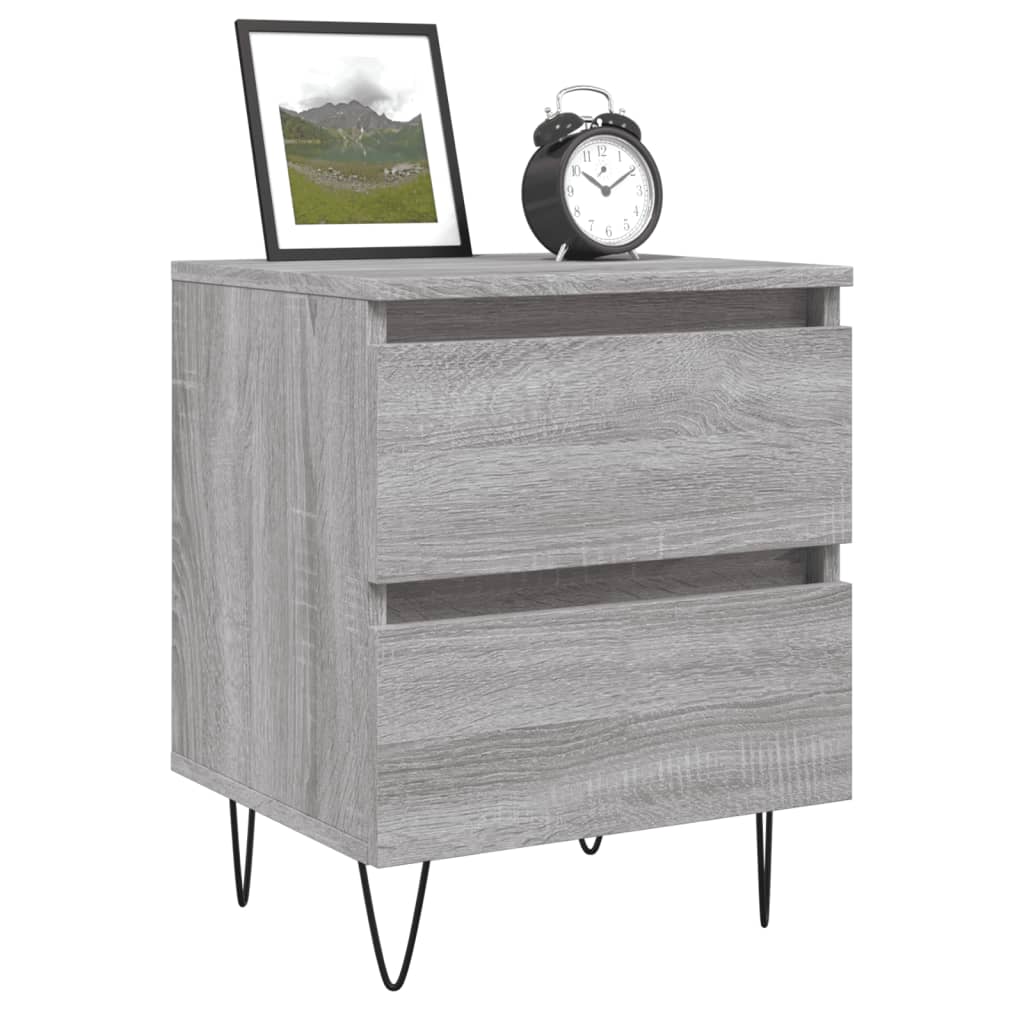 Nachtkastjes 2 st 40x35x50 cm bewerkt hout grijs sonoma eiken is nu te koop bij PeponiXL, paradijselijk wonen!