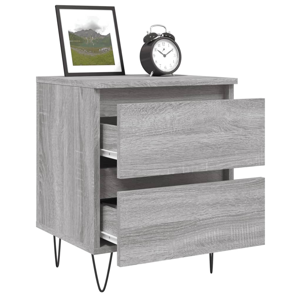 Nachtkastjes 2 st 40x35x50 cm bewerkt hout grijs sonoma eiken is nu te koop bij PeponiXL, paradijselijk wonen!