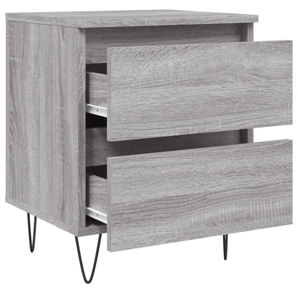 Nachtkastjes 2 st 40x35x50 cm bewerkt hout grijs sonoma eiken is nu te koop bij PeponiXL, paradijselijk wonen!