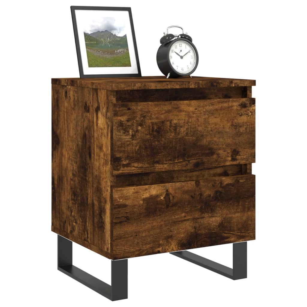 Nachtkastjes 2 st 40x35x50 cm bewerkt hout gerookt eikenkleurig is nu te koop bij PeponiXL, paradijselijk wonen!
