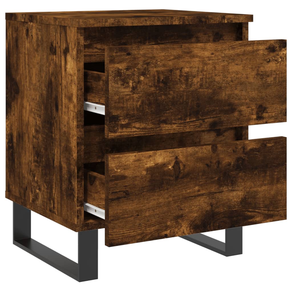 Nachtkastjes 2 st 40x35x50 cm bewerkt hout gerookt eikenkleurig is nu te koop bij PeponiXL, paradijselijk wonen!