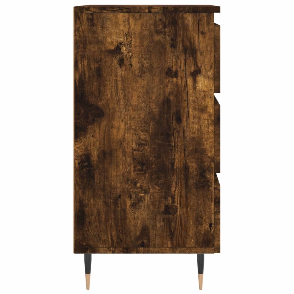 Nachtkastjes 2 st 40x35x69 cm bewerkt hout gerookt eikenkleurig is nu te koop bij PeponiXL, paradijselijk wonen!