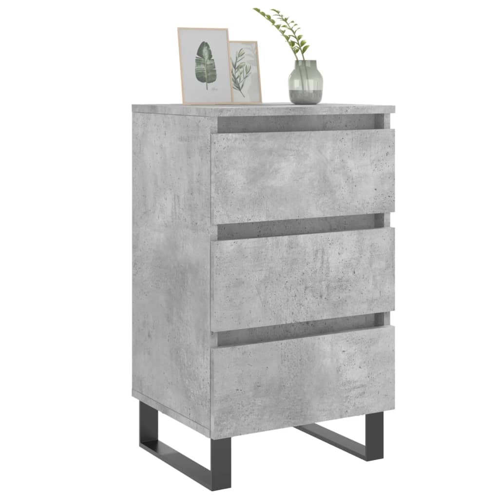 Nachtkastjes 2 st 40x35x69 cm bewerkt hout betongrijs is nu te koop bij PeponiXL, paradijselijk wonen!
