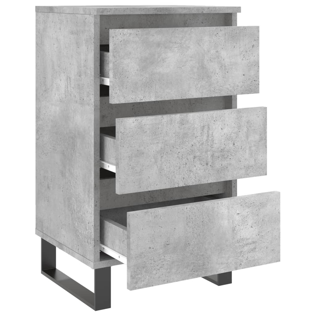 Nachtkastjes 2 st 40x35x69 cm bewerkt hout betongrijs is nu te koop bij PeponiXL, paradijselijk wonen!