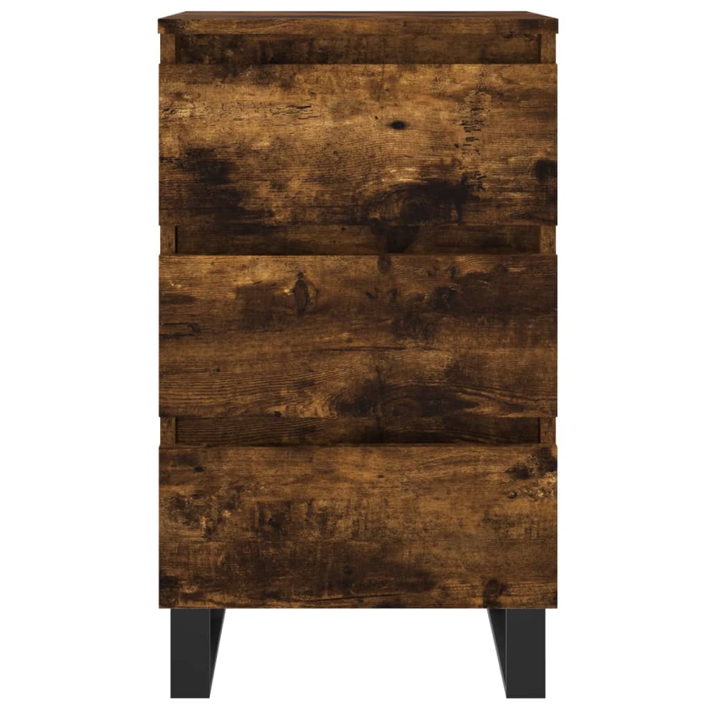 Nachtkastjes 2 st 40x35x69 cm bewerkt hout gerookt eikenkleurig is nu te koop bij PeponiXL, paradijselijk wonen!