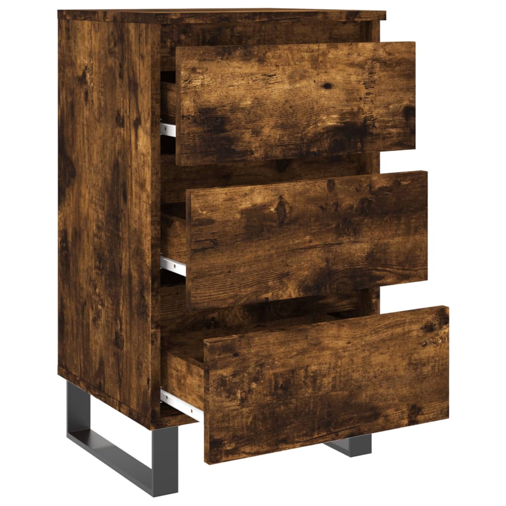 Nachtkastjes 2 st 40x35x69 cm bewerkt hout gerookt eikenkleurig is nu te koop bij PeponiXL, paradijselijk wonen!