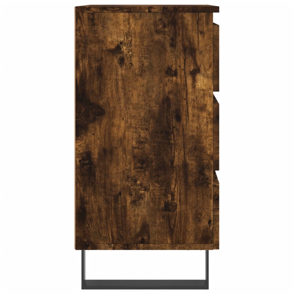 Nachtkastjes 2 st 40x35x69 cm bewerkt hout gerookt eikenkleurig is nu te koop bij PeponiXL, paradijselijk wonen!