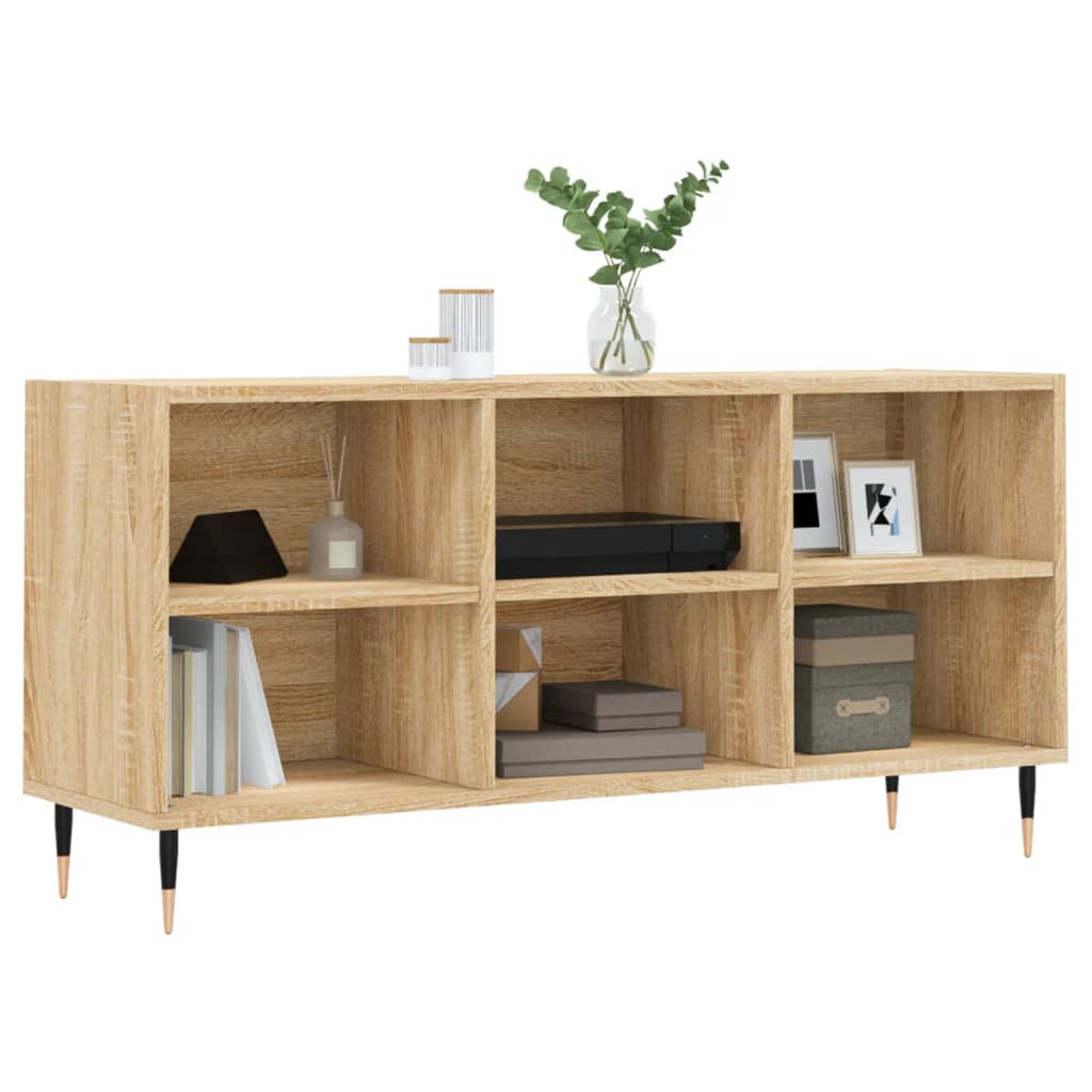 Tv-meubel 103,5x30x50 cm bewerkt hout sonoma eikenkleurig is nu te koop bij PeponiXL, paradijselijk wonen!