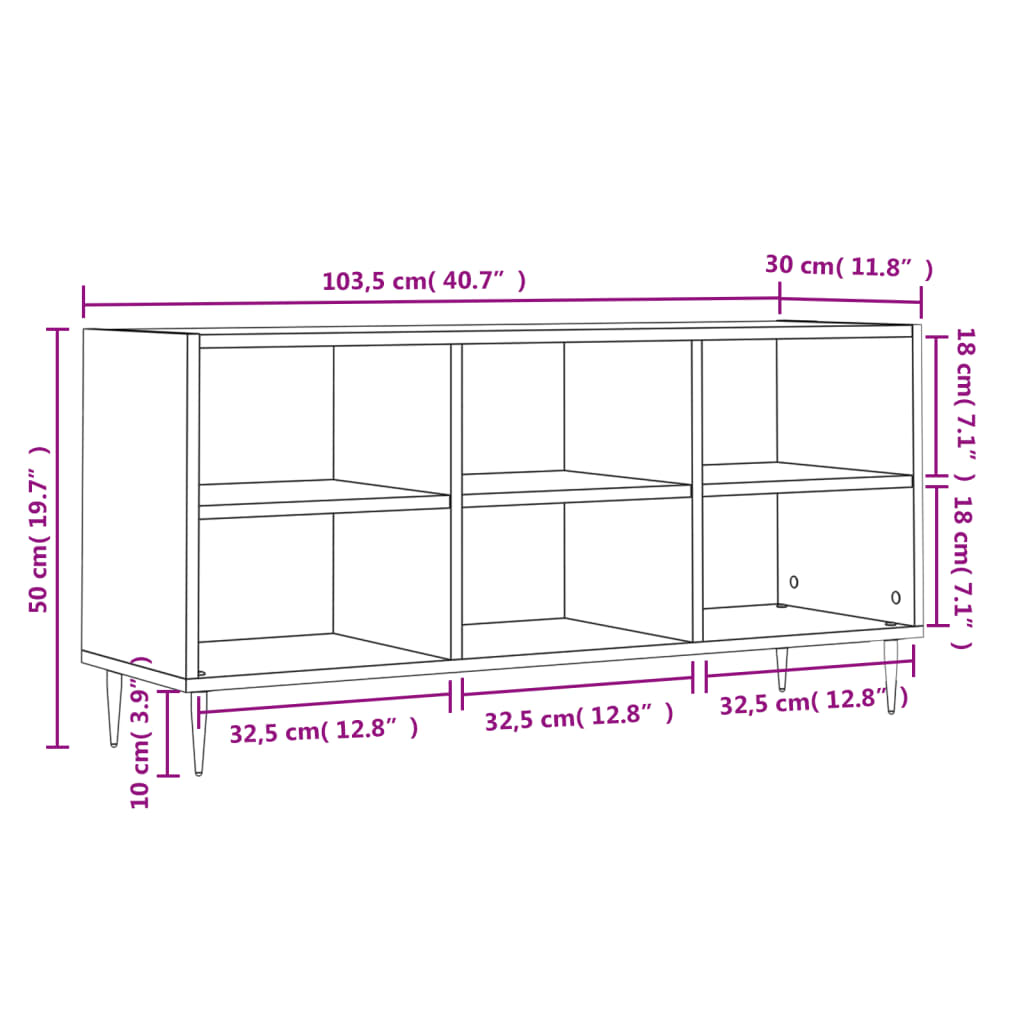 Tv-meubel 103,5x30x50 cm bewerkt hout sonoma eikenkleurig is nu te koop bij PeponiXL, paradijselijk wonen!