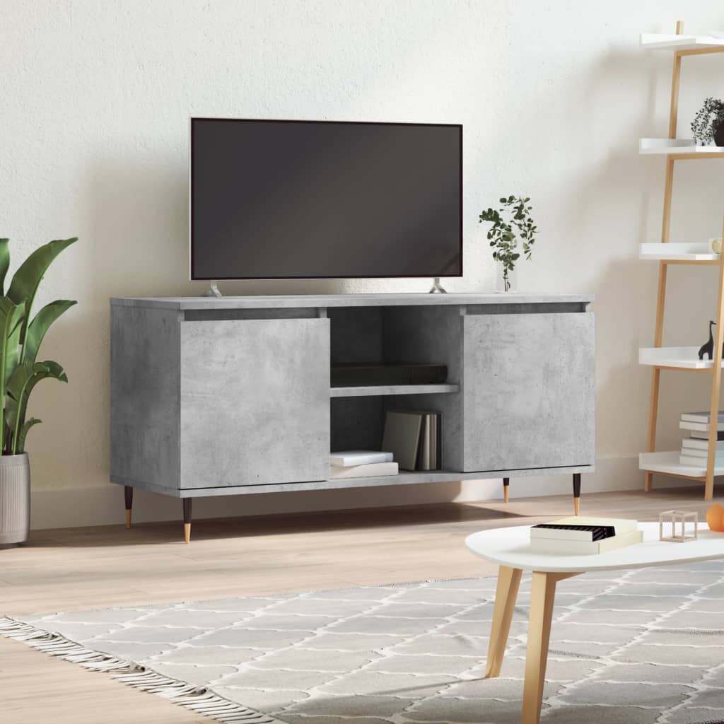 Tv-meubel 104x35x50 cm bewerkt hout betongrijs is nu te koop bij PeponiXL, paradijselijk wonen!