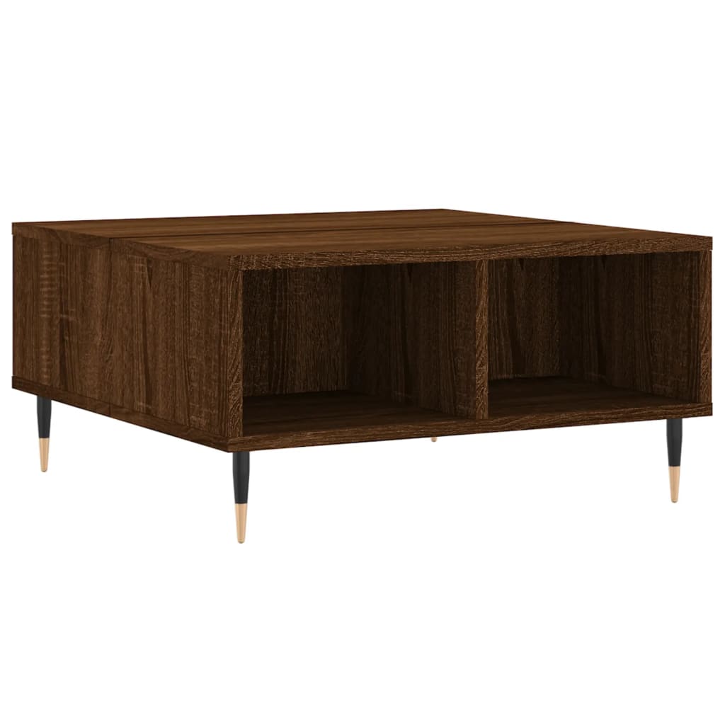 Salontafel 60x60x30 cm bewerkt hout bruineiken is nu te koop bij PeponiXL, paradijselijk wonen!
