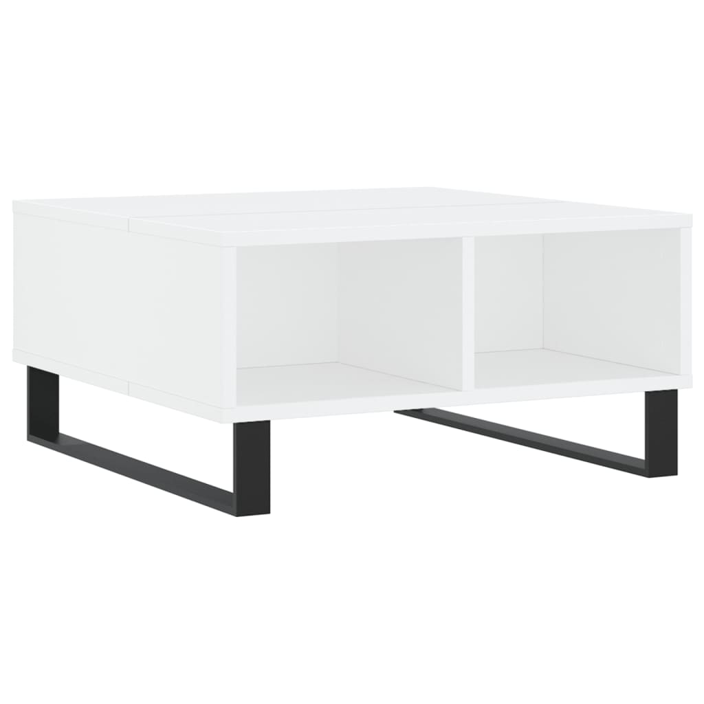 Salontafel 60x60x30 cm bewerkt hout wit is nu te koop bij PeponiXL, paradijselijk wonen!