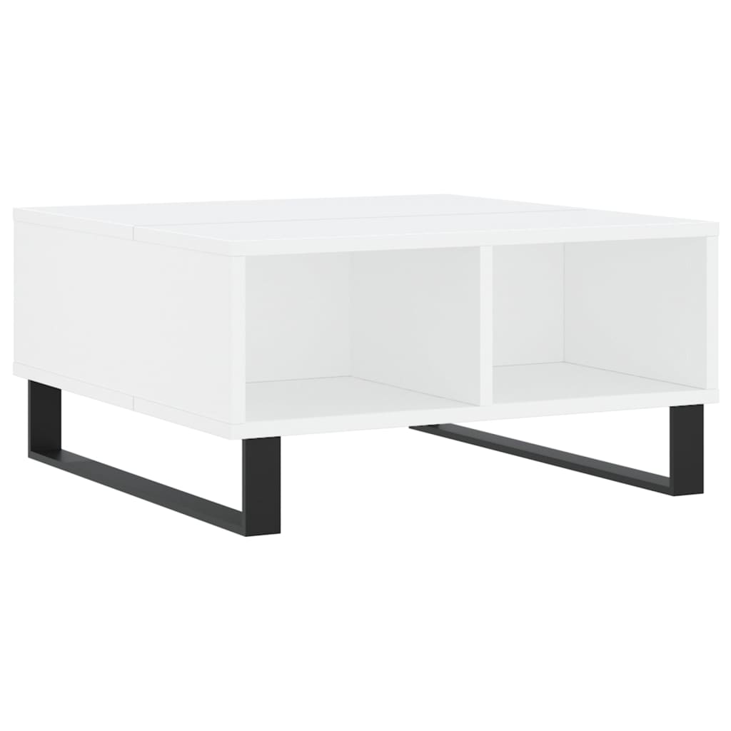 Salontafel 60x60x30 cm bewerkt hout wit is nu te koop bij PeponiXL, paradijselijk wonen!
