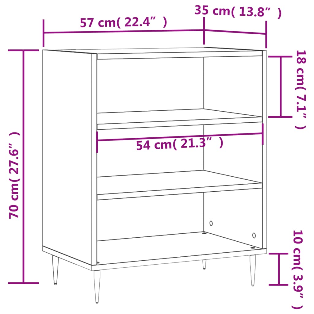 Dressoir 57x35x70 cm bewerkt hout zwart is nu te koop bij PeponiXL, paradijselijk wonen!
