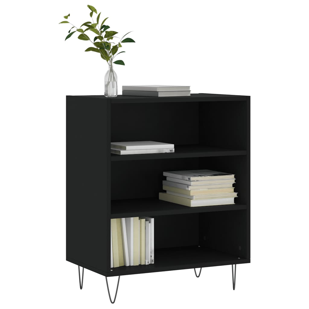 Dressoir 57x35x70 cm bewerkt hout zwart is nu te koop bij PeponiXL, paradijselijk wonen!
