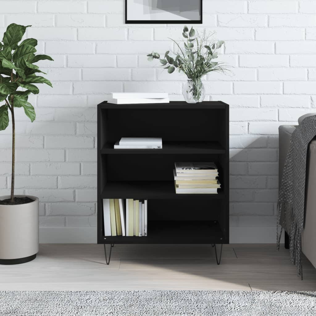 Dressoir 57x35x70 cm bewerkt hout zwart is nu te koop bij PeponiXL, paradijselijk wonen!