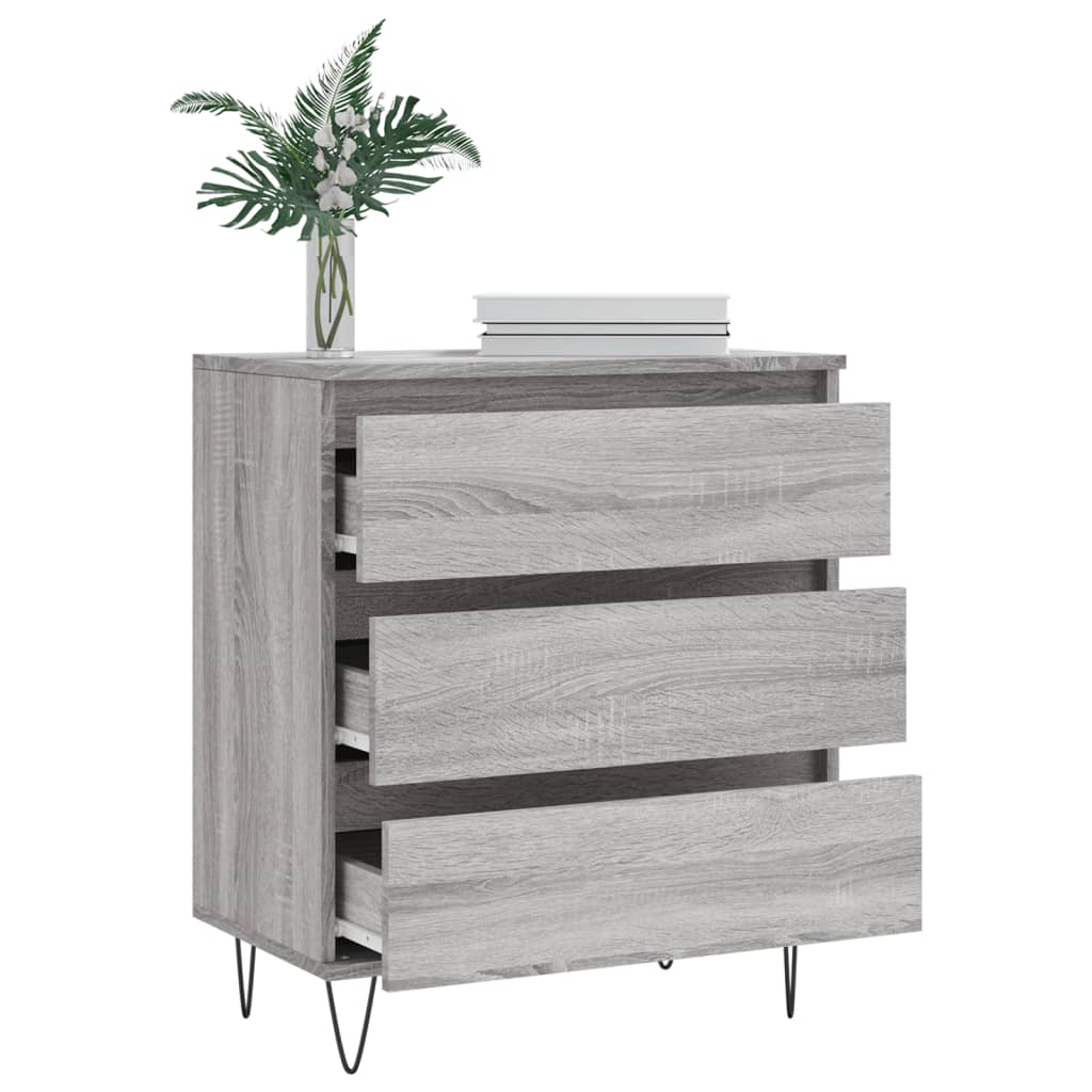 Dressoir 60x35x70 cm bewerkt hout grijs sonoma eikenkleurig is nu te koop bij PeponiXL, paradijselijk wonen!