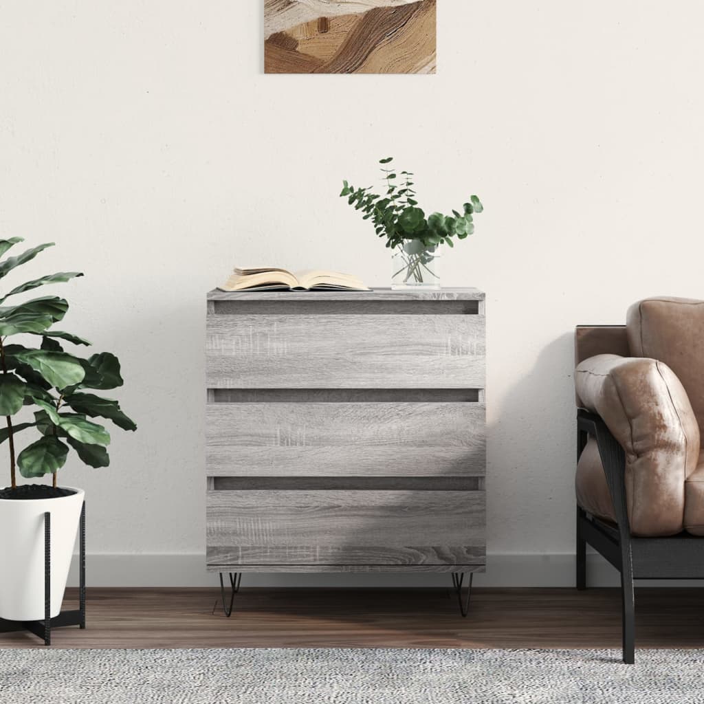 Dressoir 60x35x70 cm bewerkt hout grijs sonoma eikenkleurig is nu te koop bij PeponiXL, paradijselijk wonen!