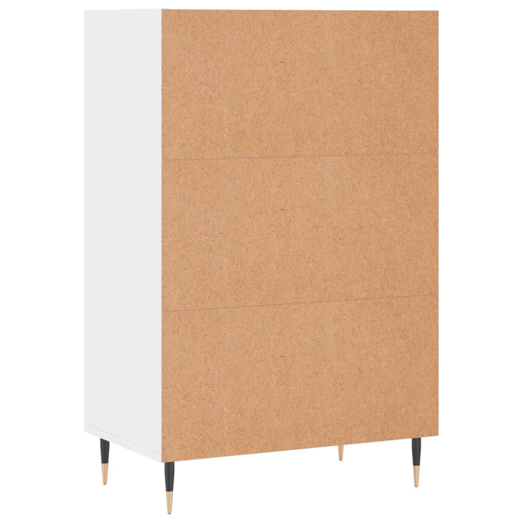 Hoge kast 57x35x90 cm bewerkt hout wit is nu te koop bij PeponiXL, paradijselijk wonen!