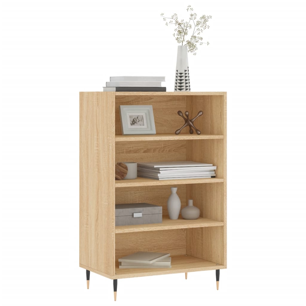 Hoge kast 57x35x90 cm bewerkt hout sonoma eikenkleurig is nu te koop bij PeponiXL, paradijselijk wonen!