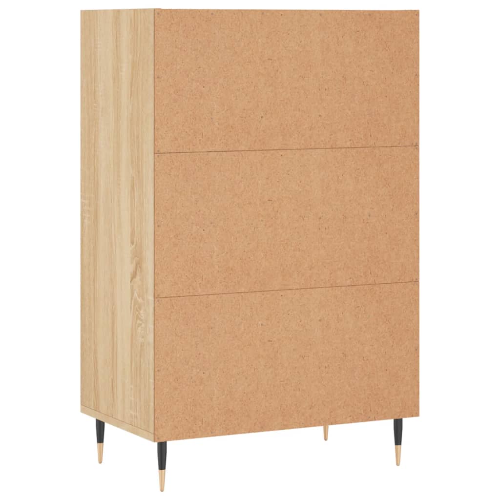Hoge kast 57x35x90 cm bewerkt hout sonoma eikenkleurig is nu te koop bij PeponiXL, paradijselijk wonen!