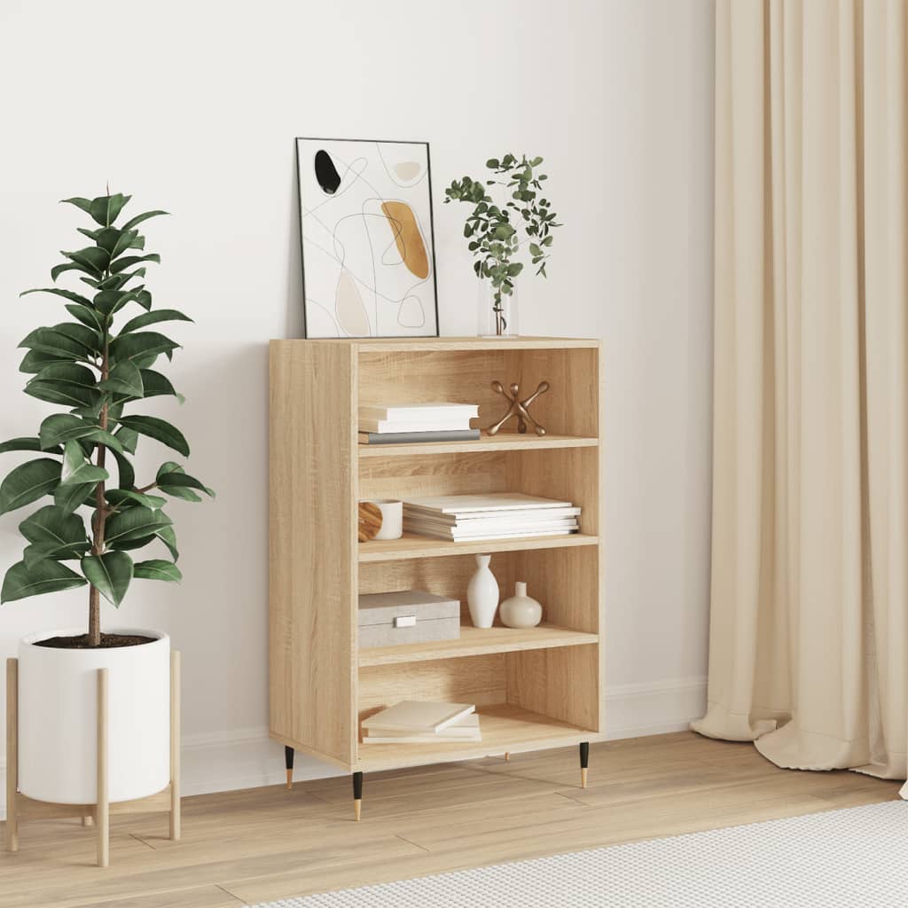 Hoge kast 57x35x90 cm bewerkt hout sonoma eikenkleurig is nu te koop bij PeponiXL, paradijselijk wonen!