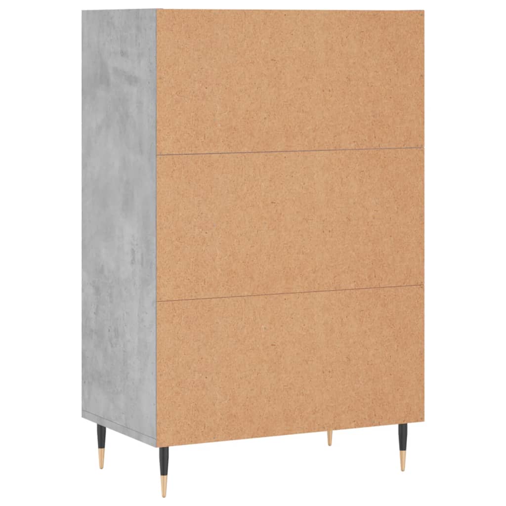 Hoge kast 57x35x90 cm bewerkt hout betongrijs is nu te koop bij PeponiXL, paradijselijk wonen!