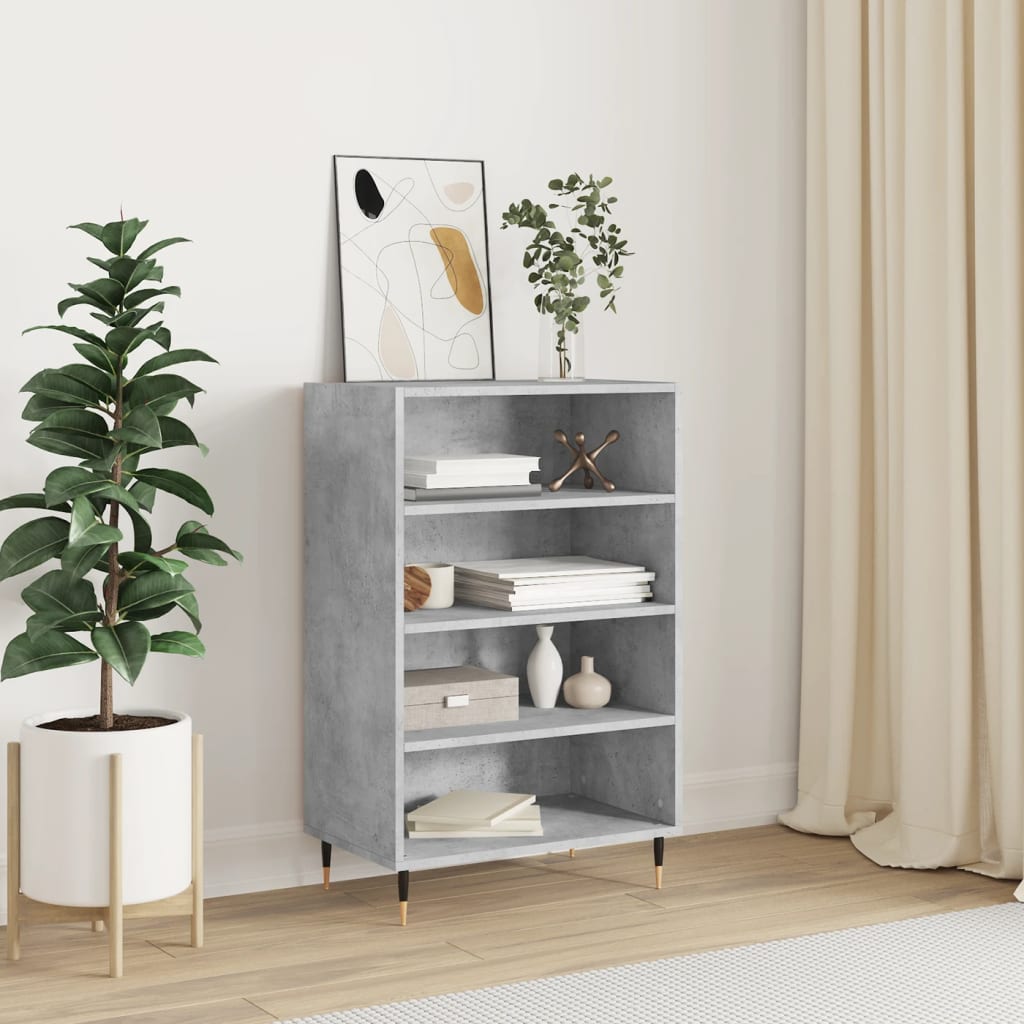 Hoge kast 57x35x90 cm bewerkt hout betongrijs is nu te koop bij PeponiXL, paradijselijk wonen!