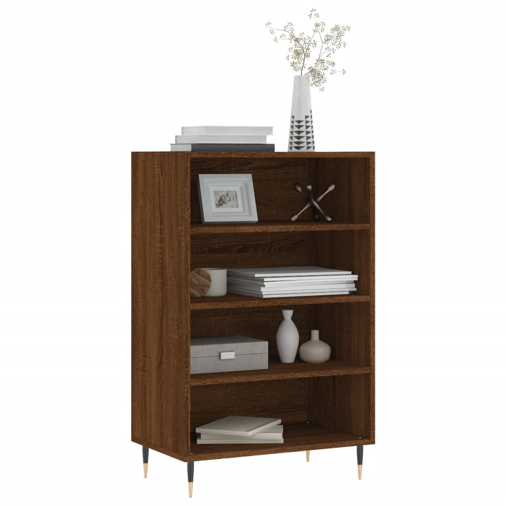 Hoge kast 57x35x90 cm bewerkt hout bruin eikenkleur is nu te koop bij PeponiXL, paradijselijk wonen!