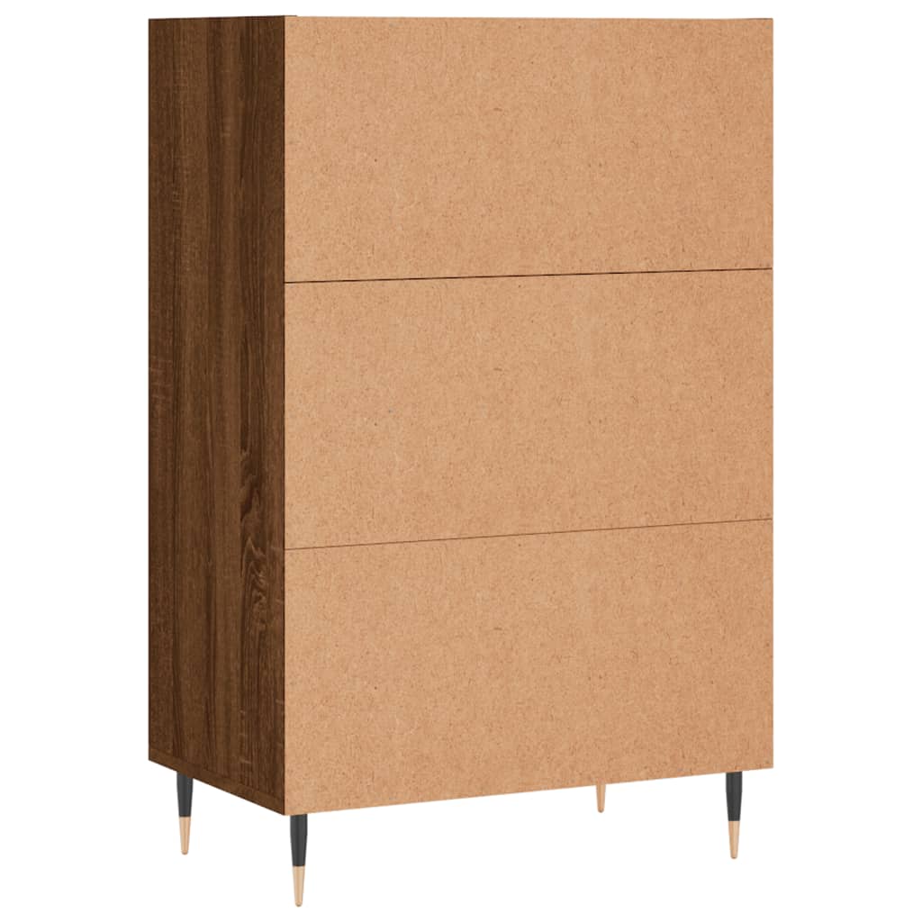 Hoge kast 57x35x90 cm bewerkt hout bruin eikenkleur is nu te koop bij PeponiXL, paradijselijk wonen!