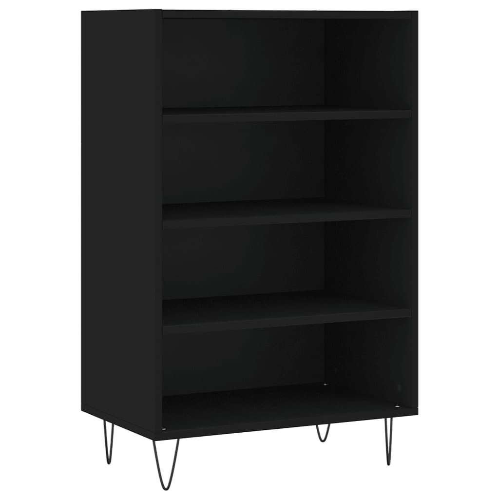 Hoge kast 57x35x90 cm bewerkt hout zwart is nu te koop bij PeponiXL, paradijselijk wonen!