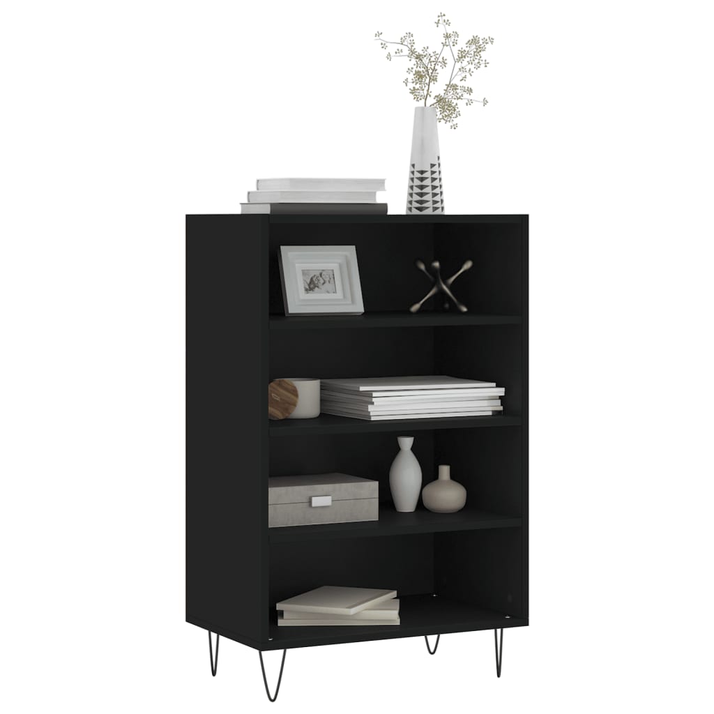 Hoge kast 57x35x90 cm bewerkt hout zwart is nu te koop bij PeponiXL, paradijselijk wonen!