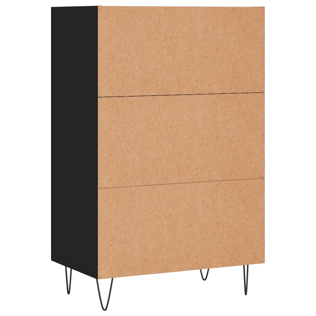 Hoge kast 57x35x90 cm bewerkt hout zwart is nu te koop bij PeponiXL, paradijselijk wonen!