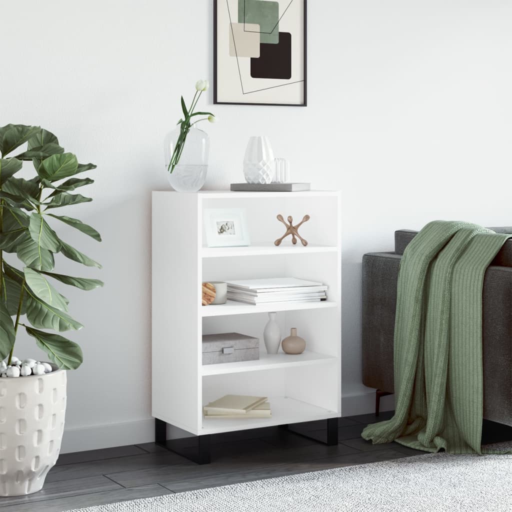 Hoge kast 57x35x90 cm bewerkt hout wit is nu te koop bij PeponiXL, paradijselijk wonen!